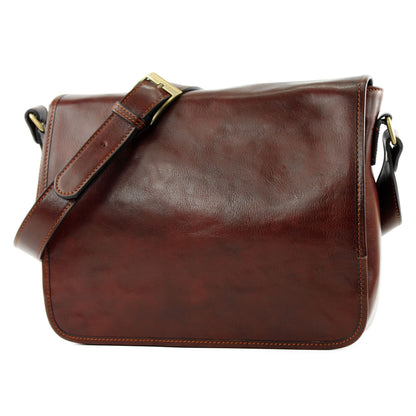 modamoda de A001 3 Größen Herren Unisex Leder Umhängetasche Messenger Bag handmade in Italy