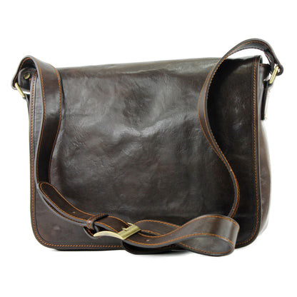 modamoda de A001 3 Größen Herren Unisex Leder Umhängetasche Messenger Bag handmade in Italy