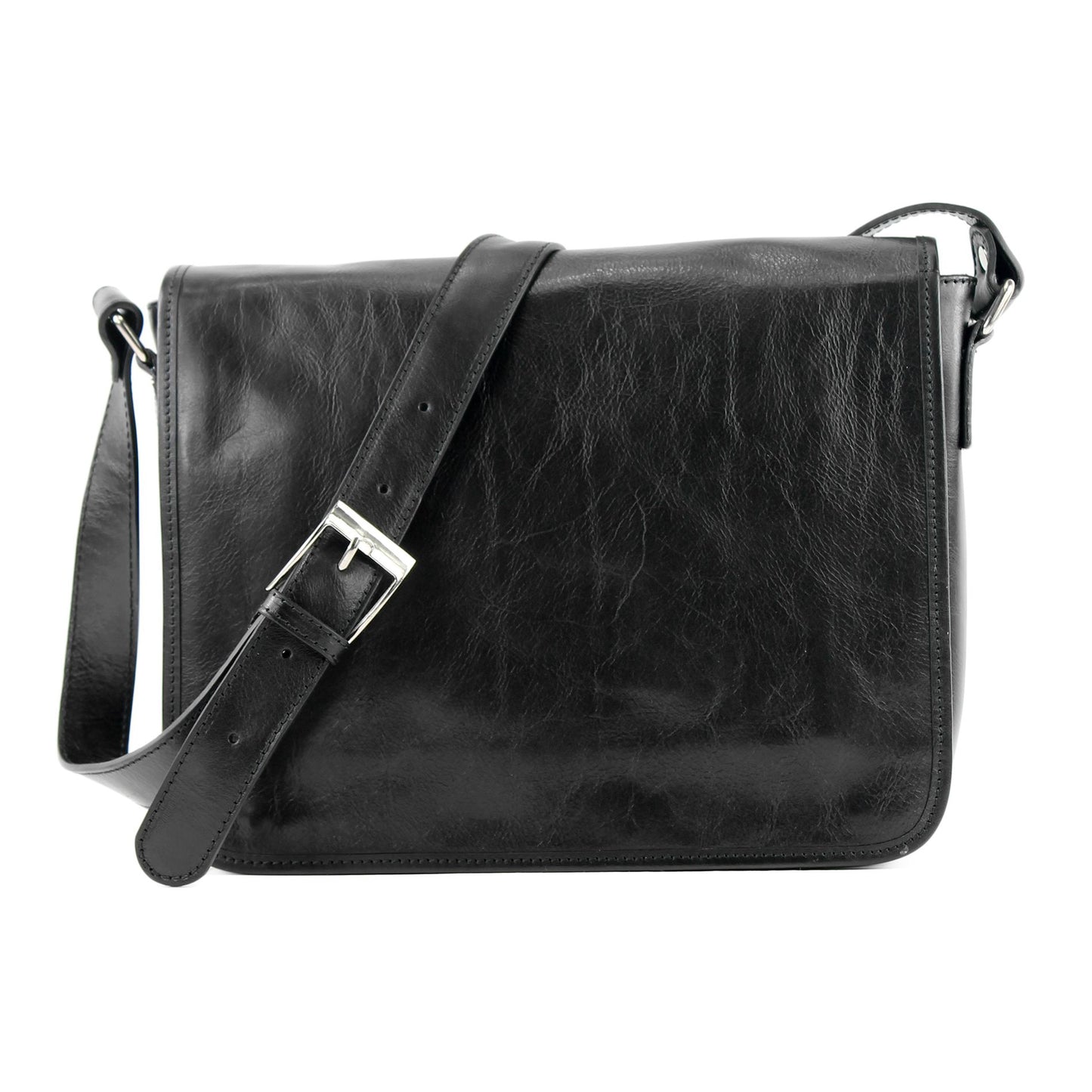modamoda de A001 3 Größen Herren Unisex Leder Umhängetasche Messenger Bag handmade in Italy