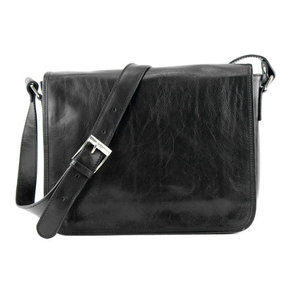 modamoda de A001 3 Größen Herren Unisex Leder Umhängetasche Messenger Bag handmade in Italy