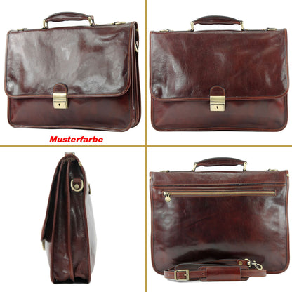 modamoda de A002 Herren Unisex Leder Business Laptop Aktentasche DIN A4  handmade in Italy