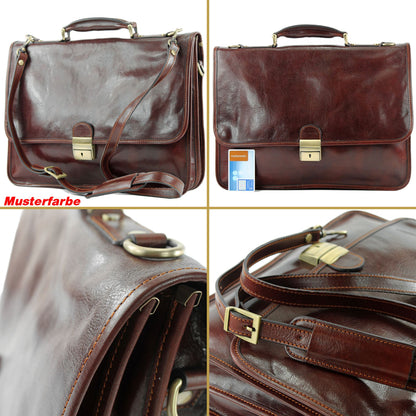 modamoda de A002 Herren Unisex Leder Business Laptop Aktentasche DIN A4  handmade in Italy