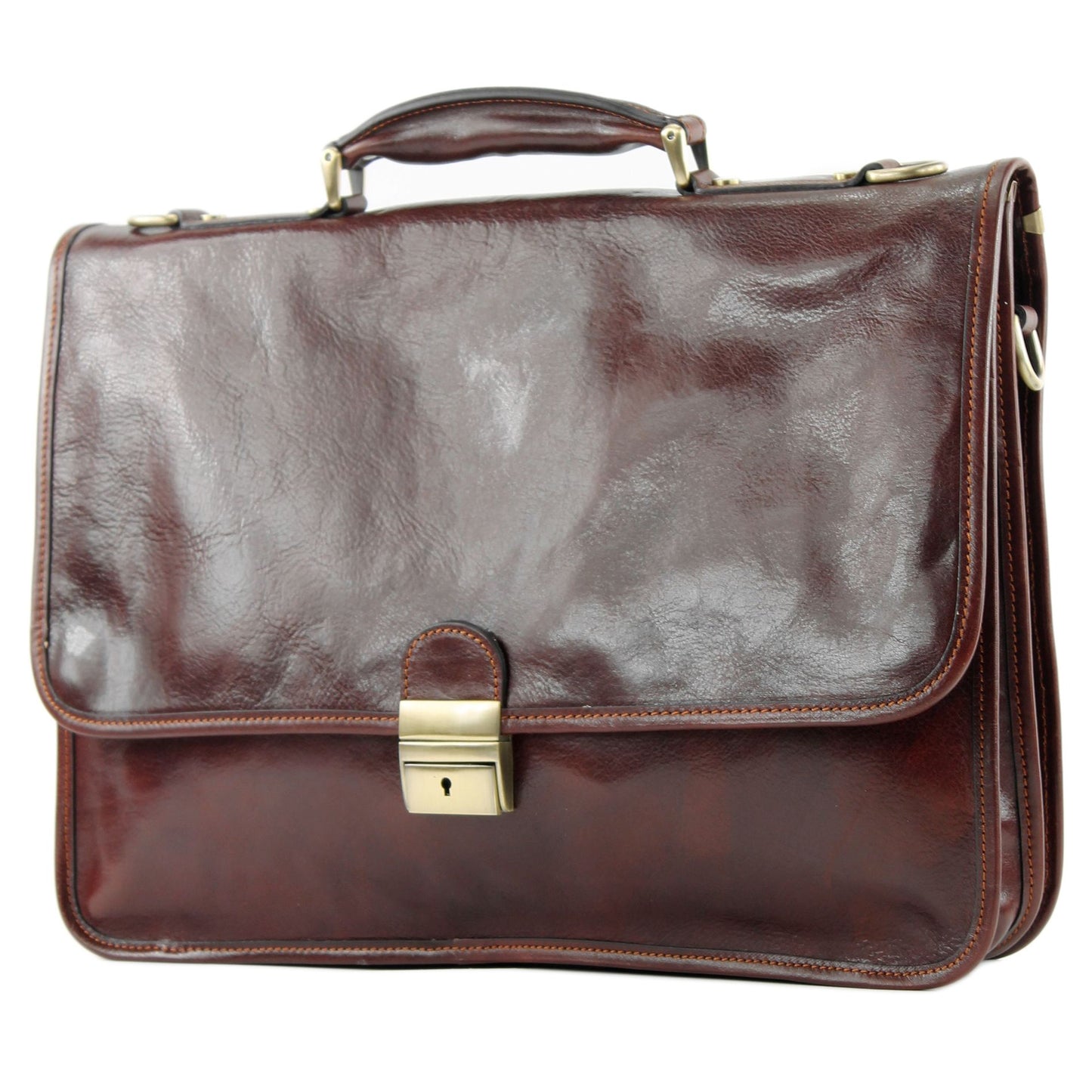 modamoda de A002 Herren Unisex Leder Business Laptop Aktentasche DIN A4  handmade in Italy
