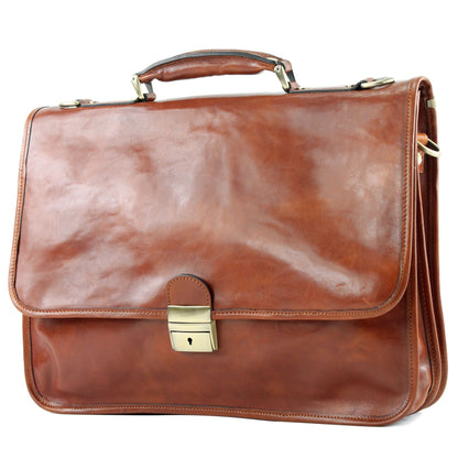 modamoda de A002 Herren Unisex Leder Business Laptop Aktentasche DIN A4  handmade in Italy