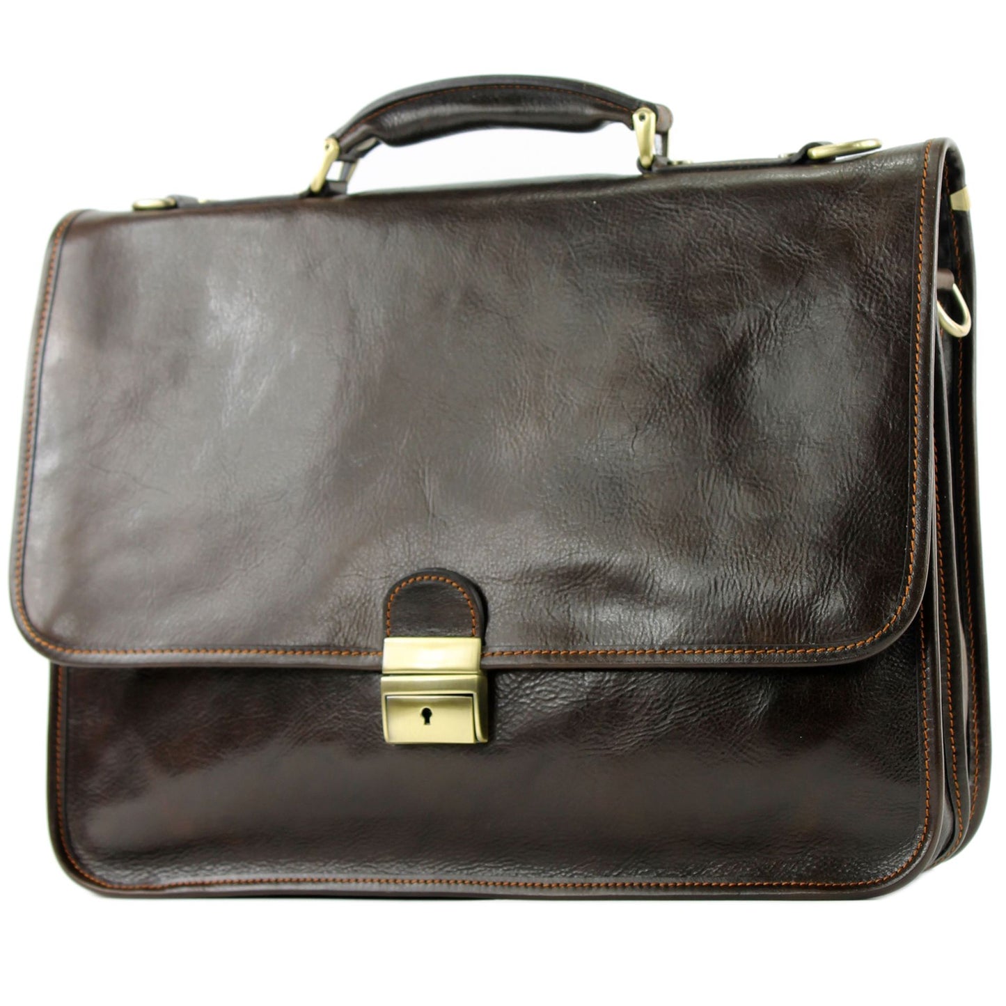 modamoda de A002 Herren Unisex Leder Business Laptop Aktentasche DIN A4  handmade in Italy