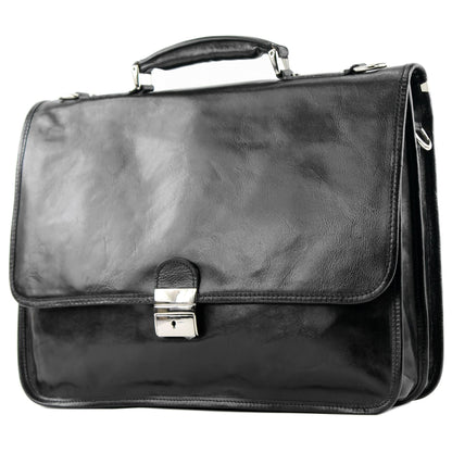 modamoda de A002 Herren Unisex Leder Business Laptop Aktentasche DIN A4  handmade in Italy