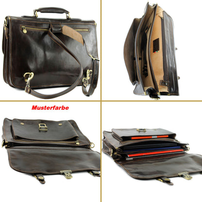 modamoda de A003 Herren Unisex Leder Business Laptop Aktentasche DIN A4  handmade in Italy