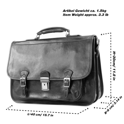 modamoda de A003 Herren Unisex Leder Business Laptop Aktentasche DIN A4  handmade in Italy