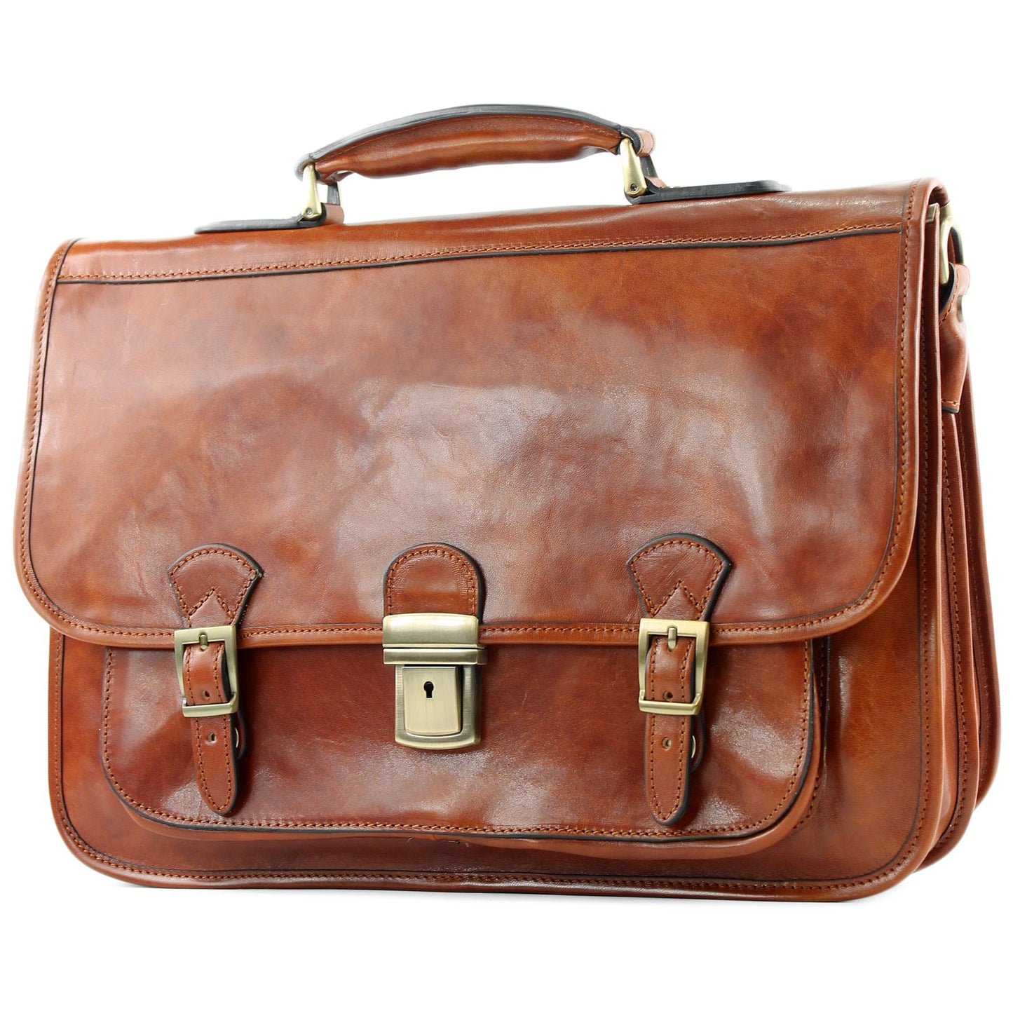 modamoda de A003 Herren Unisex Leder Business Laptop Aktentasche DIN A4  handmade in Italy