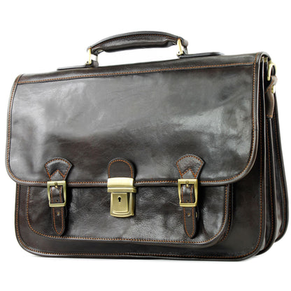 modamoda de A003 Herren Unisex Leder Business Laptop Aktentasche DIN A4  handmade in Italy