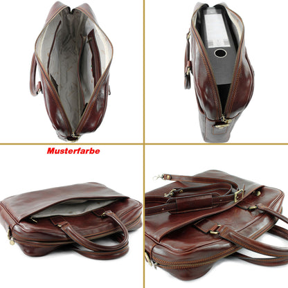 modamoda de A004 Herren Unisex Leder Reisetasche Laptop Aktentasche DIN A4  handmade in Italy