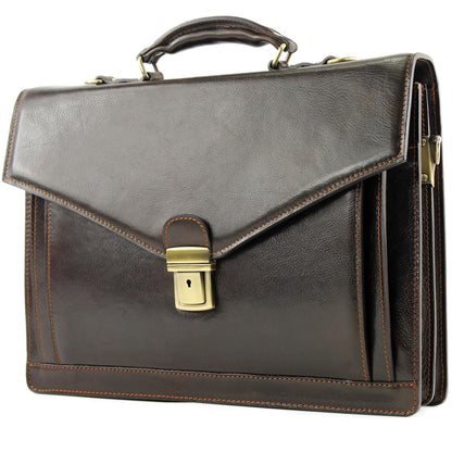 modamoda de - A009 - ital. Business Laptop Akten Tasche Leder