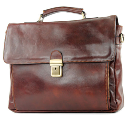 modamoda de - A010 - ital. Business Laptop Akten Tasche Leder