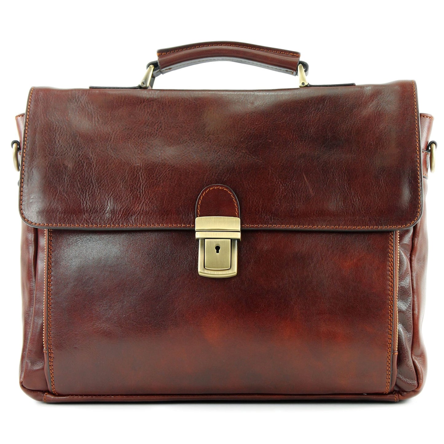 modamoda de - A010 - ital. Business Laptop Akten Tasche Leder