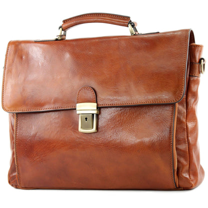 modamoda de - A010 - ital. Business Laptop Akten Tasche Leder