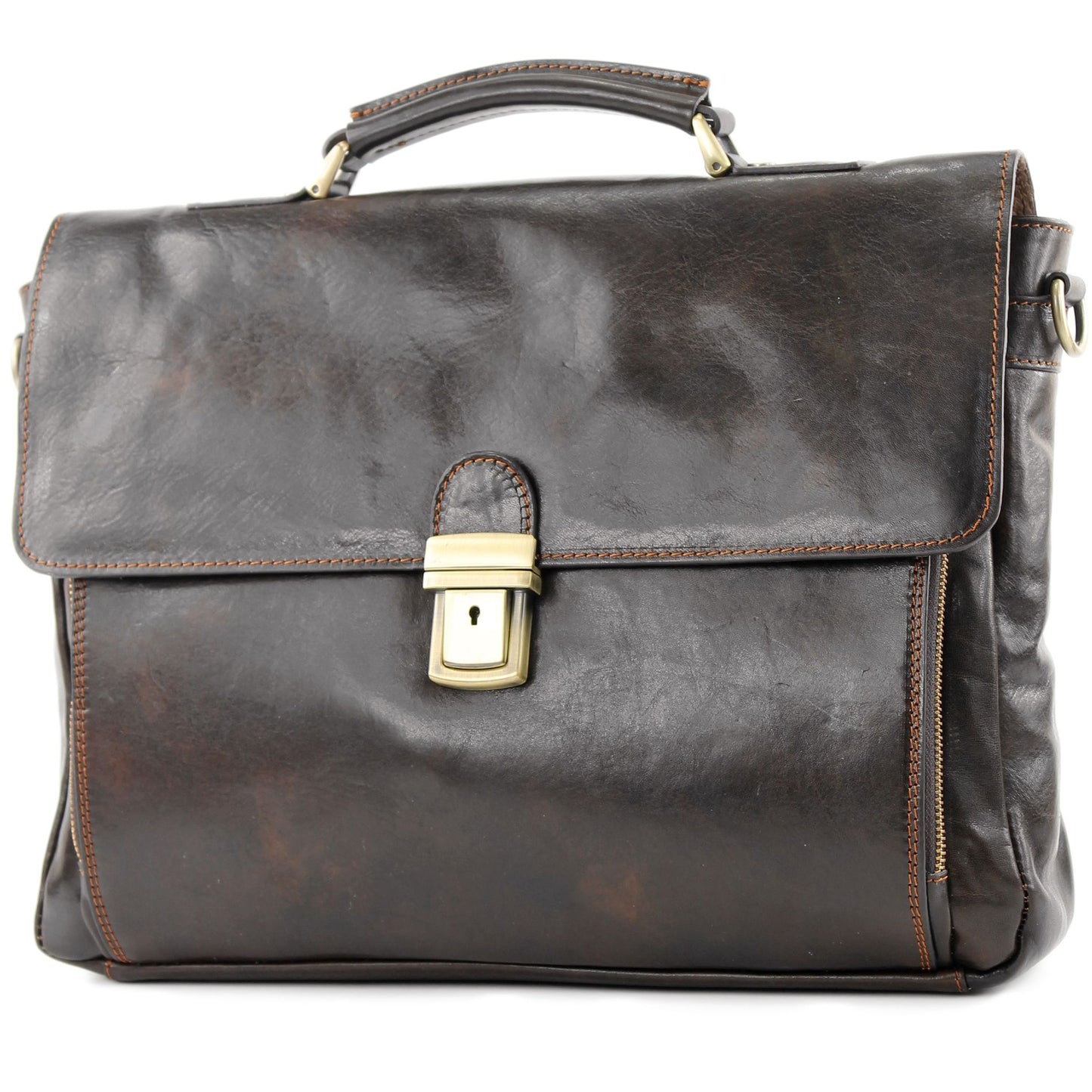 modamoda de - A010 - ital. Business Laptop Akten Tasche Leder