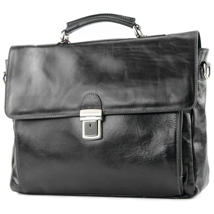modamoda de - A010 - ital. Business Laptop Akten Tasche Leder