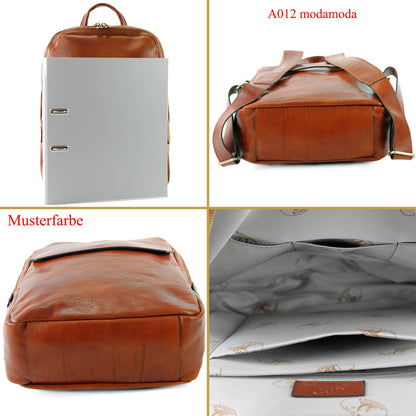 modamoda de - A012 - ital. Laptop Herren Rucksack aus Leder