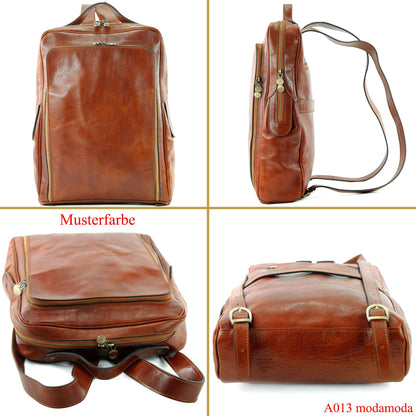 modamoda de - A013 - ital. Laptop Herren Rucksack aus Leder