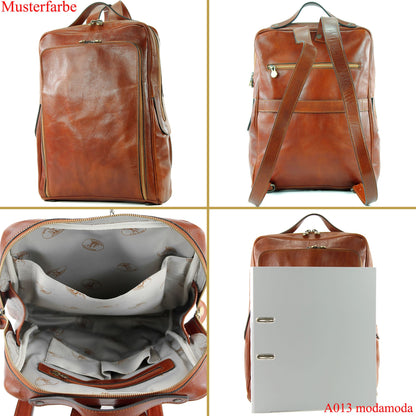 modamoda de - A013 - ital. Laptop Herren Rucksack aus Leder