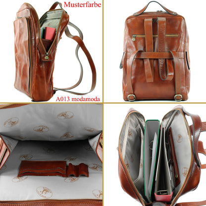modamoda de - A013 - ital. Laptop Herren Rucksack aus Leder