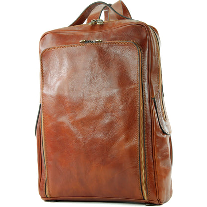 modamoda de - A013 - ital. Laptop Herren Rucksack aus Leder