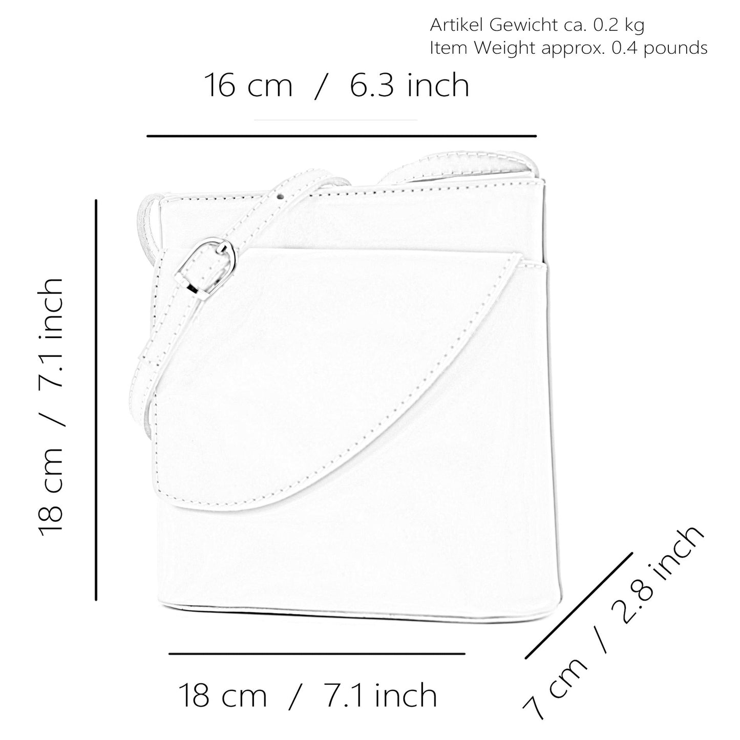modamoda de -  D17- ital Kleine Umhängetasche aus Leder