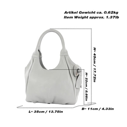 modamoda de - IT28 - ital Damen Schultertasche aus Leder