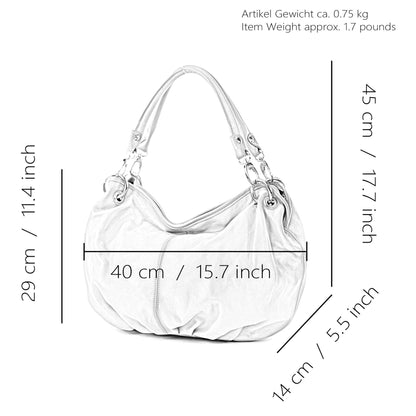 modamoda de IT40 Damen Leder / Nappaleder Schultertasche Hobo Bag handmade in Italy