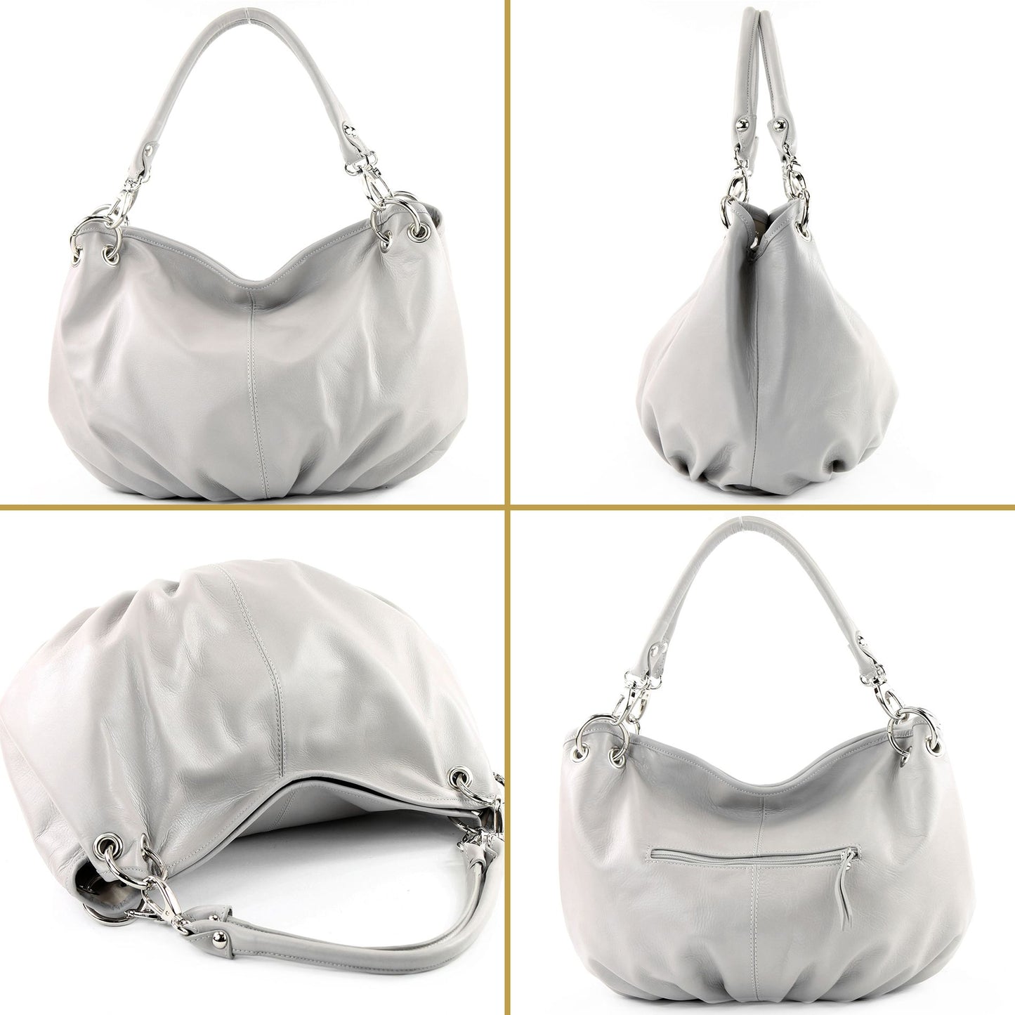 modamoda de IT40 Damen Leder / Nappaleder Schultertasche Hobo Bag handmade in Italy
