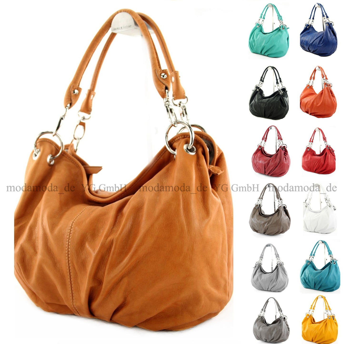 modamoda de IT40 Damen Leder / Nappaleder Schultertasche Hobo Bag handmade in Italy