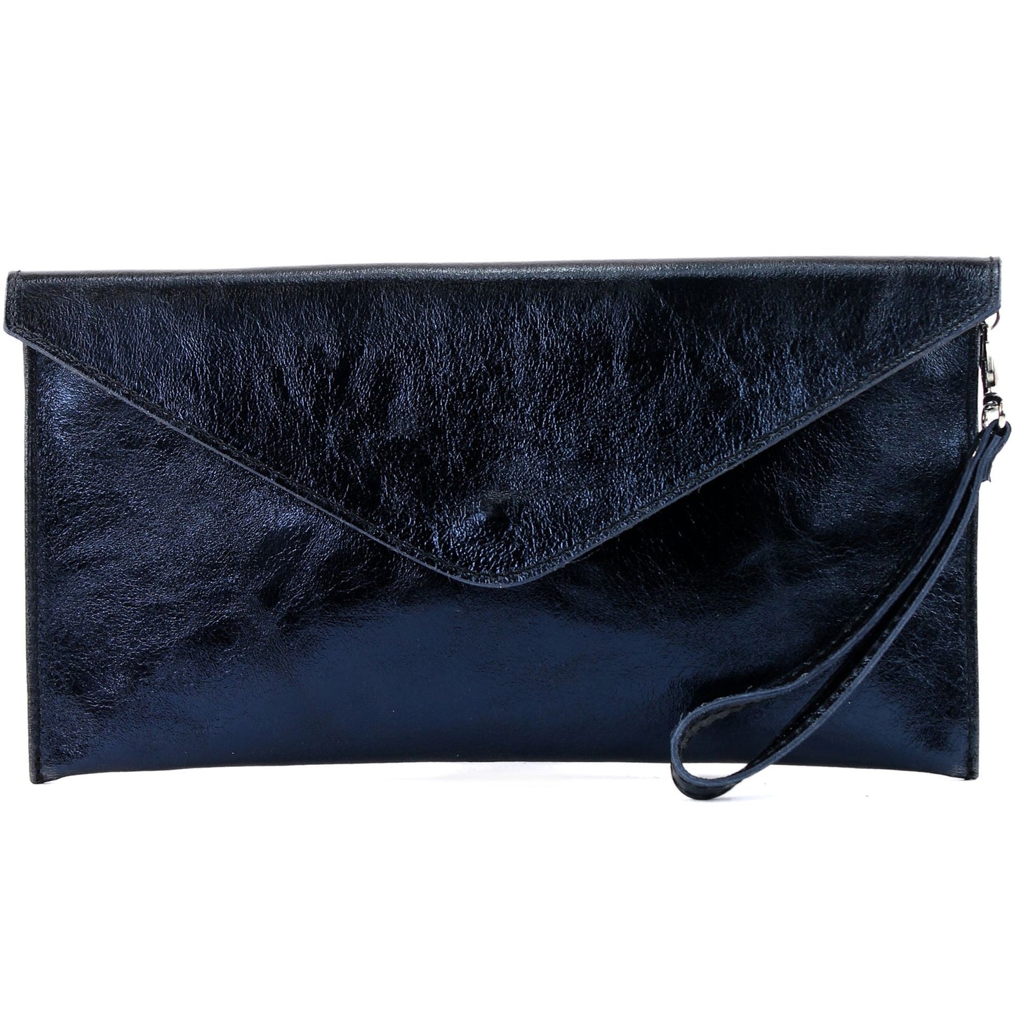 modamoda de - M106-151 - ital. Clutch Handgelenktasche Leder Metallic