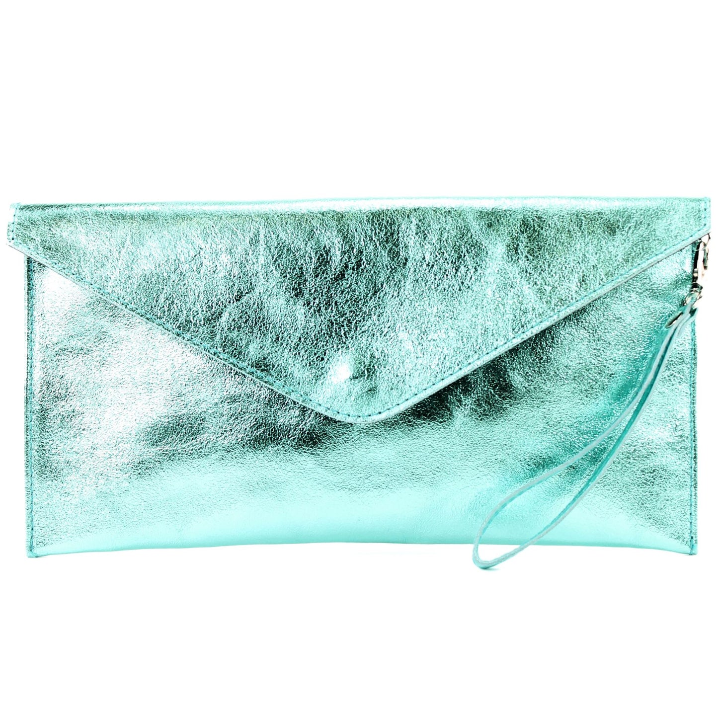 modamoda de - M106-151 - ital. Clutch Handgelenktasche Leder Metallic