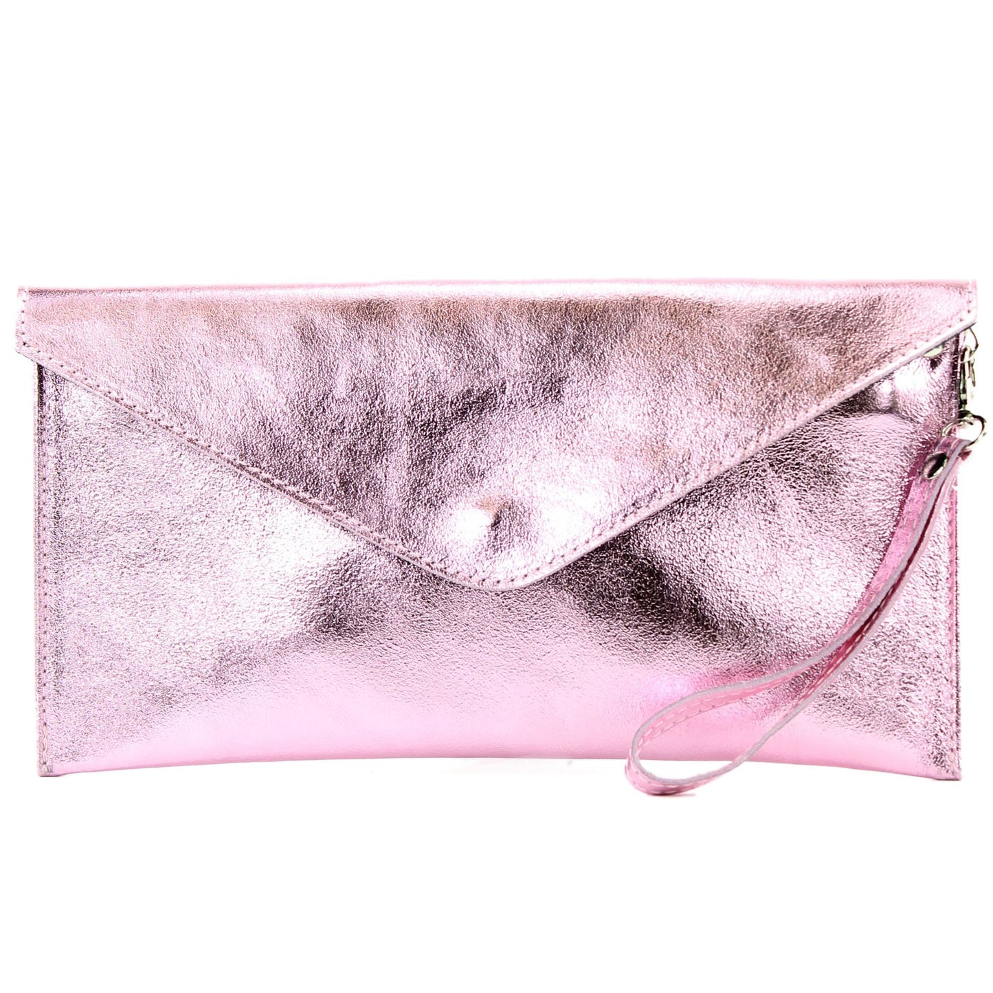 modamoda de - M106-151 - ital. Clutch Handgelenktasche Leder Metallic