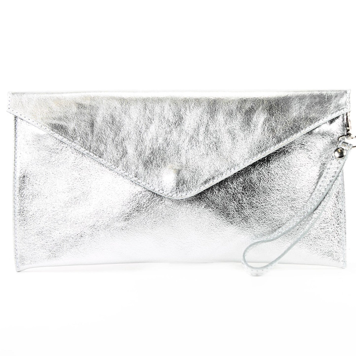 modamoda de - M106-151 - ital. Clutch Handgelenktasche Leder Metallic