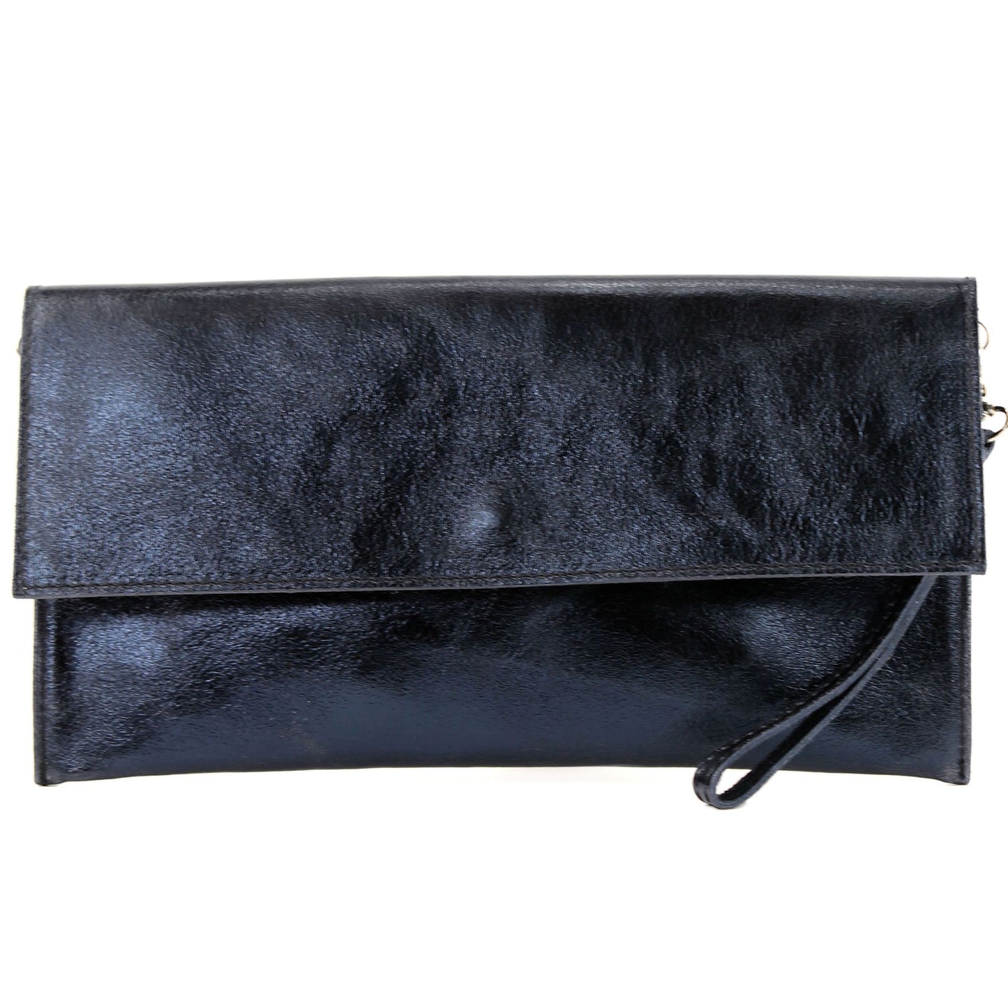 modamoda de - M106-151 - ital. Clutch Handgelenktasche Leder Metallic