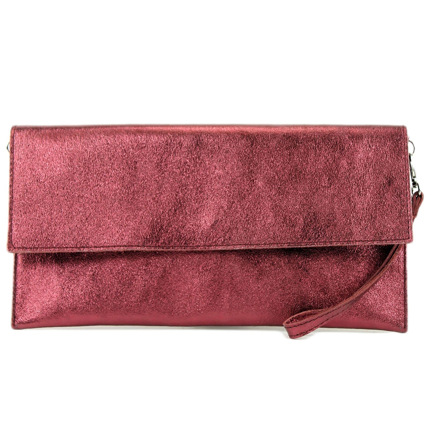 modamoda de - M106-151 - ital. Clutch Handgelenktasche Leder Metallic