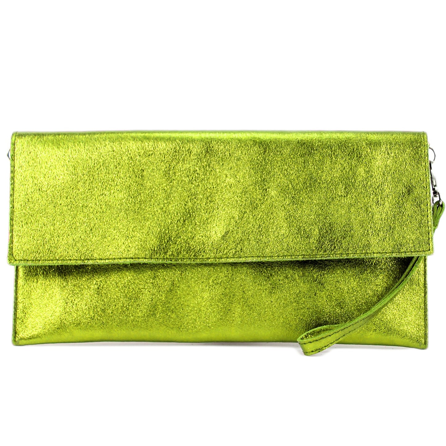 modamoda de - M106-151 - ital. Clutch Handgelenktasche Leder Metallic