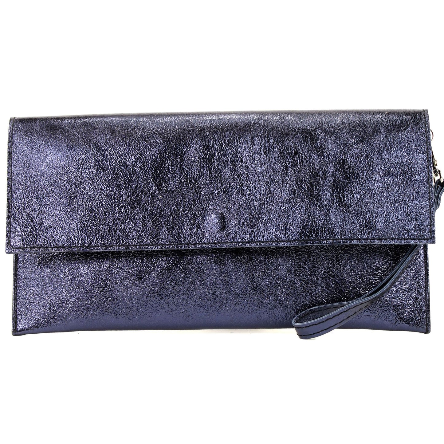 modamoda de - M106-151 - ital. Clutch Handgelenktasche Leder Metallic