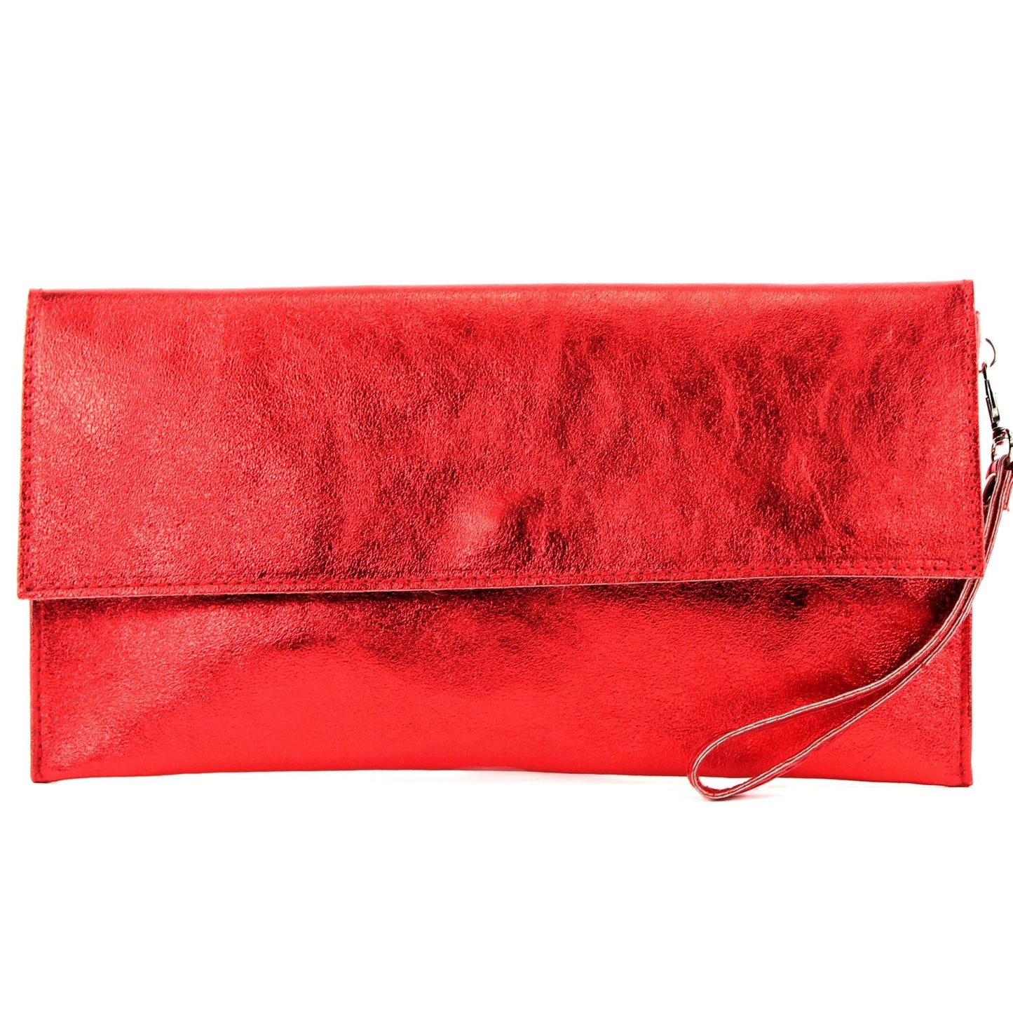 modamoda de - M106-151 - ital. Clutch Handgelenktasche Leder Metallic
