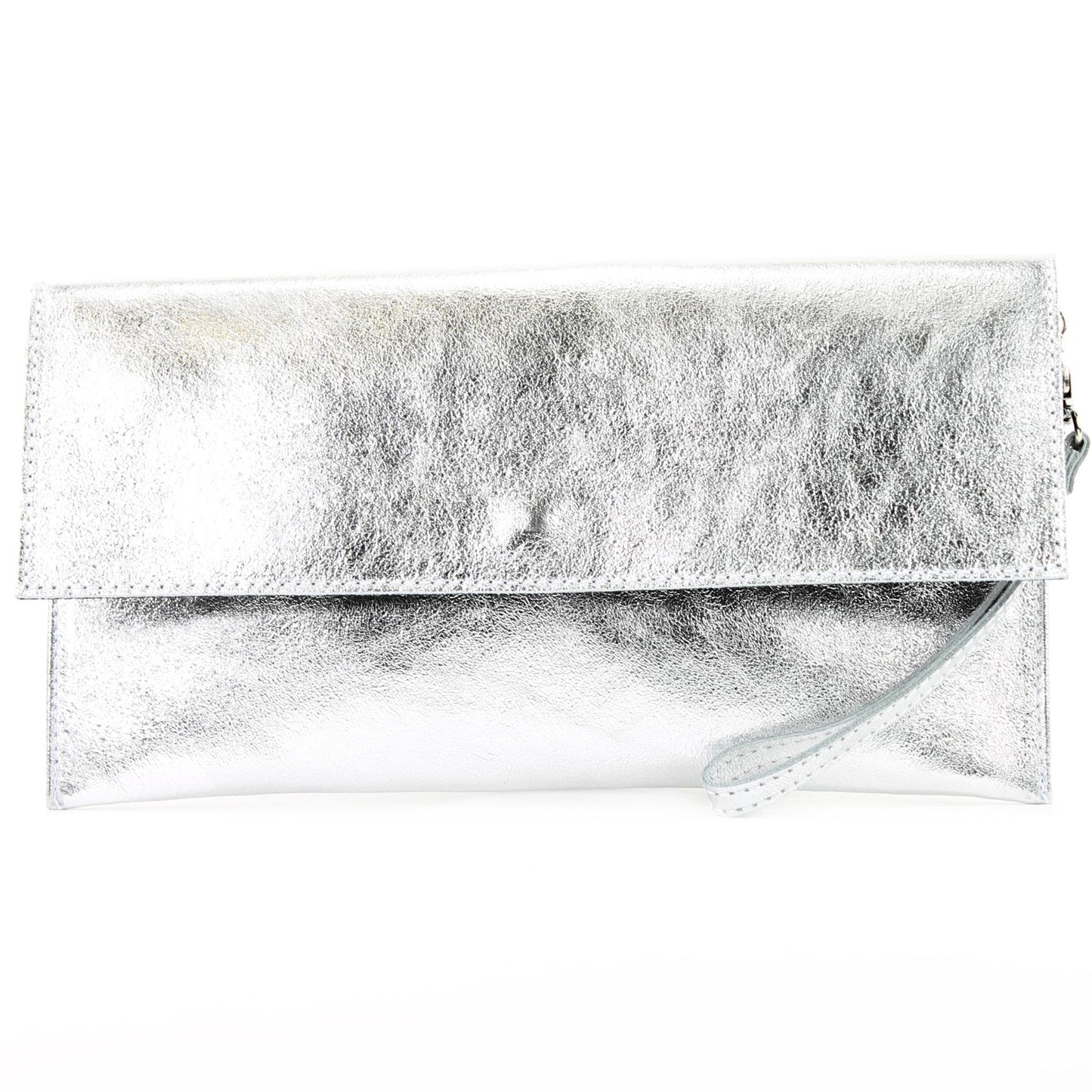 modamoda de - M106-151 - ital. Clutch Handgelenktasche Leder Metallic