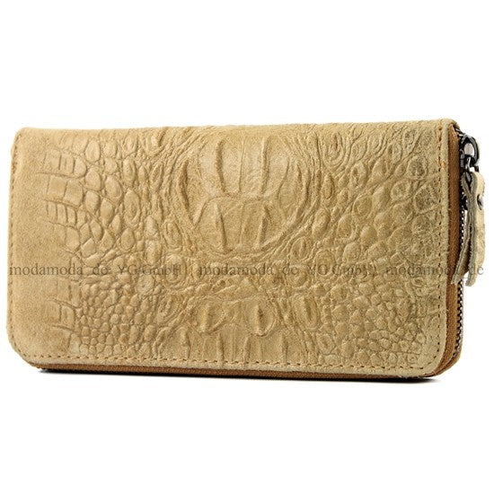 modamoda de - P01 - ital. Damen Portemonnaie Echtleder lang