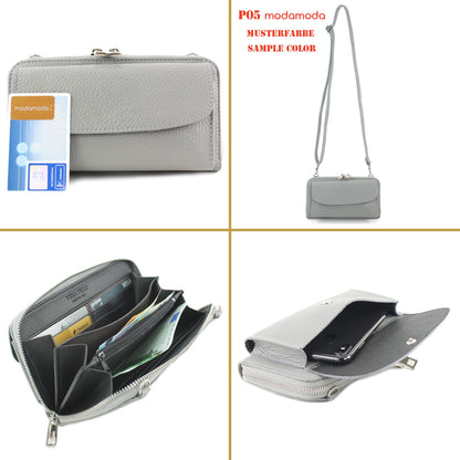 modamoda de - P05 - ital. Damen Handytasche Geldbörse Echtleder