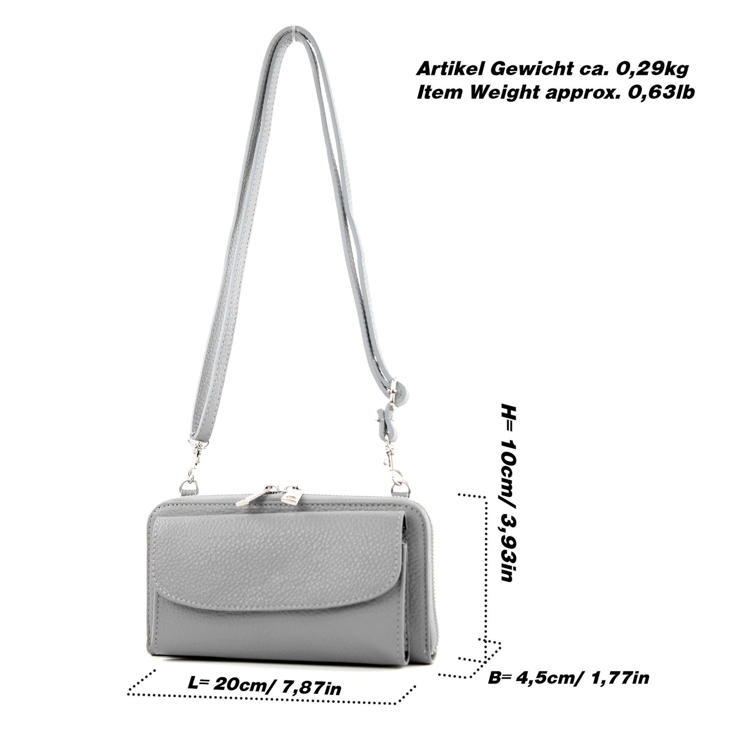 modamoda de - P05 - ital. Damen Handytasche Geldbörse Echtleder