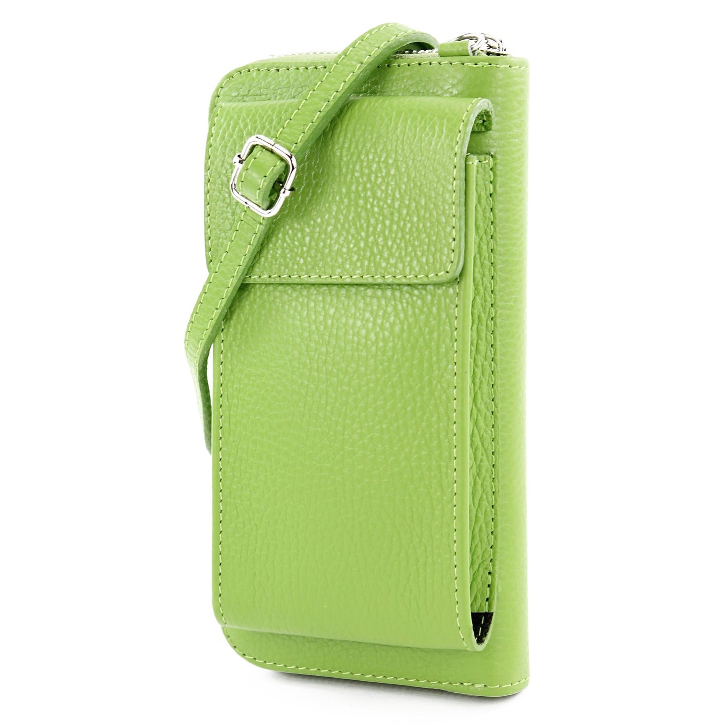 modamoda de P06 Damen Leder Umhängetasche Geldbörse Handytasche 6,5 Zoll handmade in Italy
