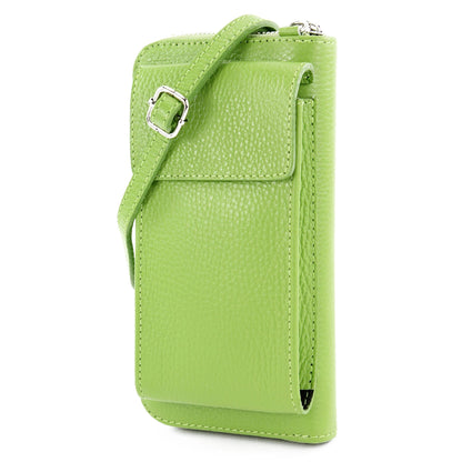 modamoda de P06 Damen Leder Umhängetasche Geldbörse Handytasche 6,5 Zoll handmade in Italy