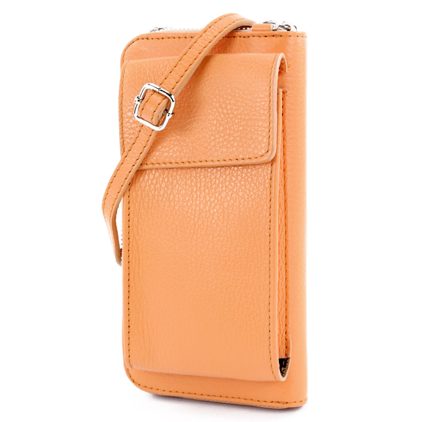 modamoda de P06 Damen Leder Umhängetasche Geldbörse Handytasche 6,5 Zoll handmade in Italy