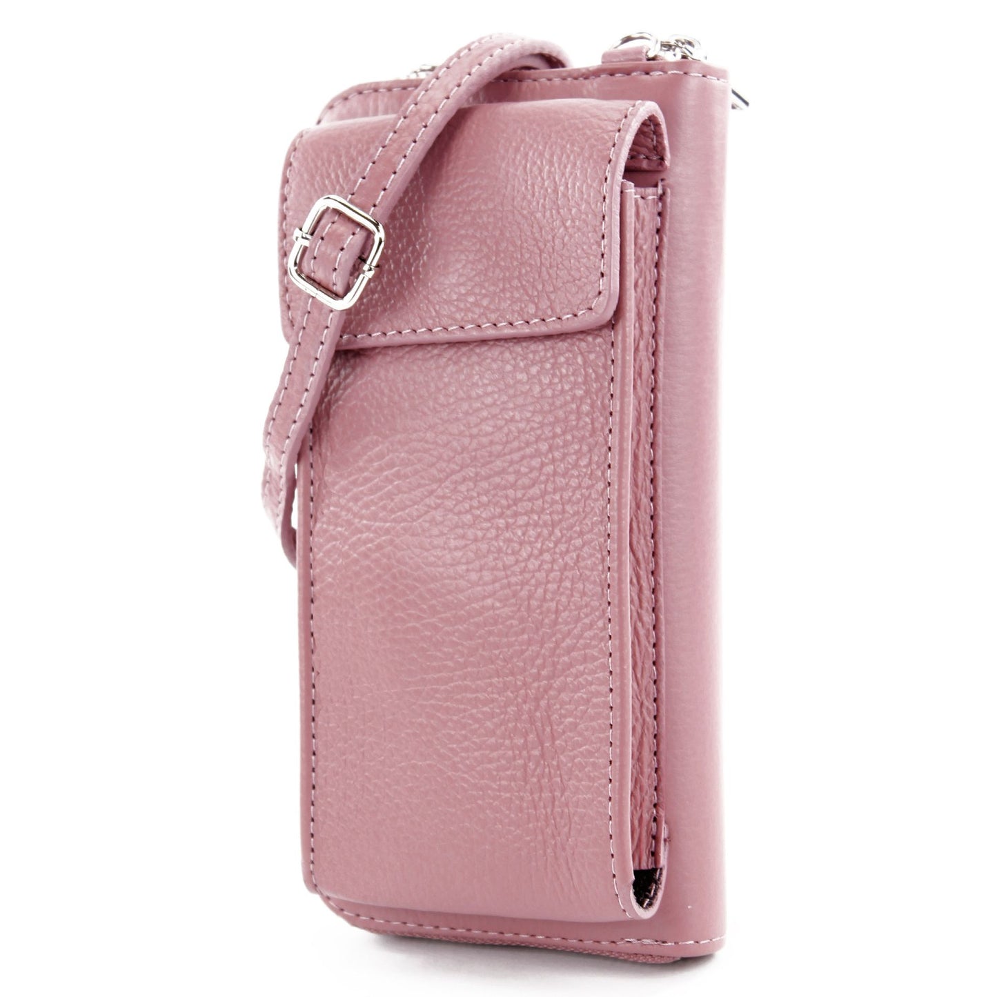 modamoda de P06 Damen Leder Umhängetasche Geldbörse Handytasche 6,5 Zoll handmade in Italy