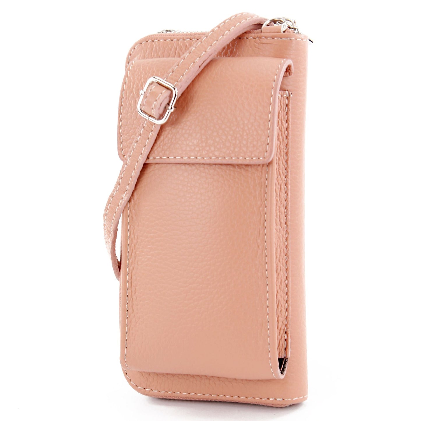 modamoda de P06 Damen Leder Umhängetasche Geldbörse Handytasche 6,5 Zoll handmade in Italy