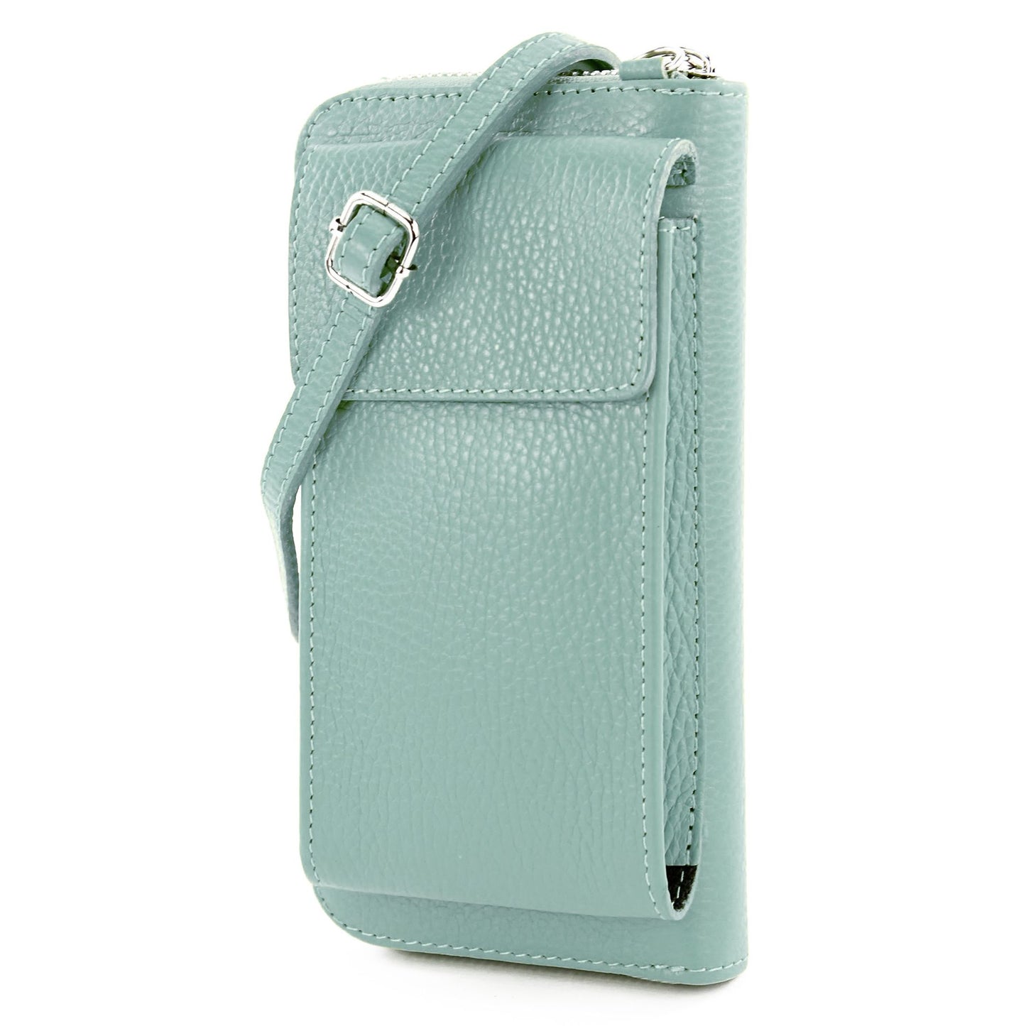 modamoda de P06 Damen Leder Umhängetasche Geldbörse Handytasche 6,5 Zoll handmade in Italy